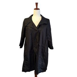 COS Women's Black Overcoat Lightweight Unlined Mid Length Modern Jacket Size 6